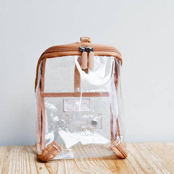 lifestyle view of clear pod on side of bath