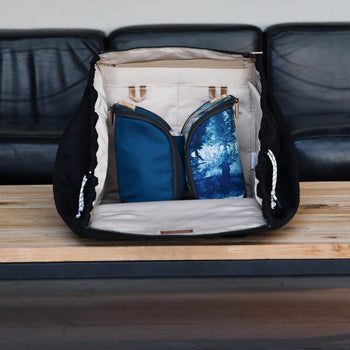 JacaPod Tote x2 pods, mat & muslin charcoal (L) - PacaPod