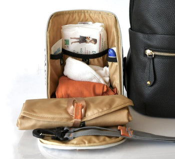 baby and mum with hartland croc and pods baby changing bag