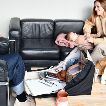 JacaPod Backpack x3 pods, mat & muslin sesame (L) - PacaPod