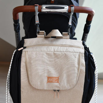 JacaPod Backpack x2 pods, mat & muslin sesame (L) - PacaPod