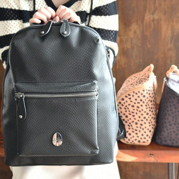 baby and mum with hartland croc and pods baby changing bag