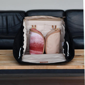 JacaPod Backpack x2 pods, mat & muslin charcoal (L) - PacaPod