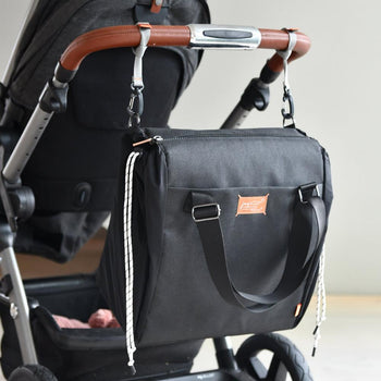 JacaPod Tote x2 pods, mat & muslin charcoal (L) - PacaPod