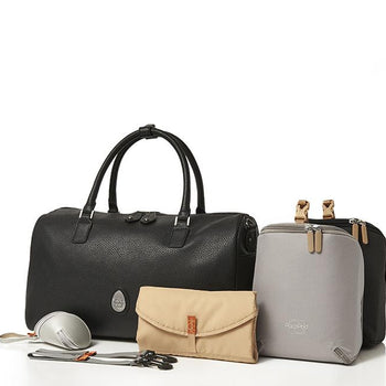 Pram Organising Changing Bag x 2 pods & mat - Firenze Pack - black (L)
