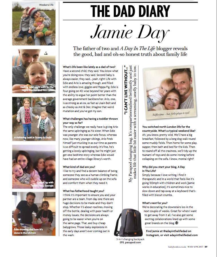 Jamie Day's Dad Diary - Baby London