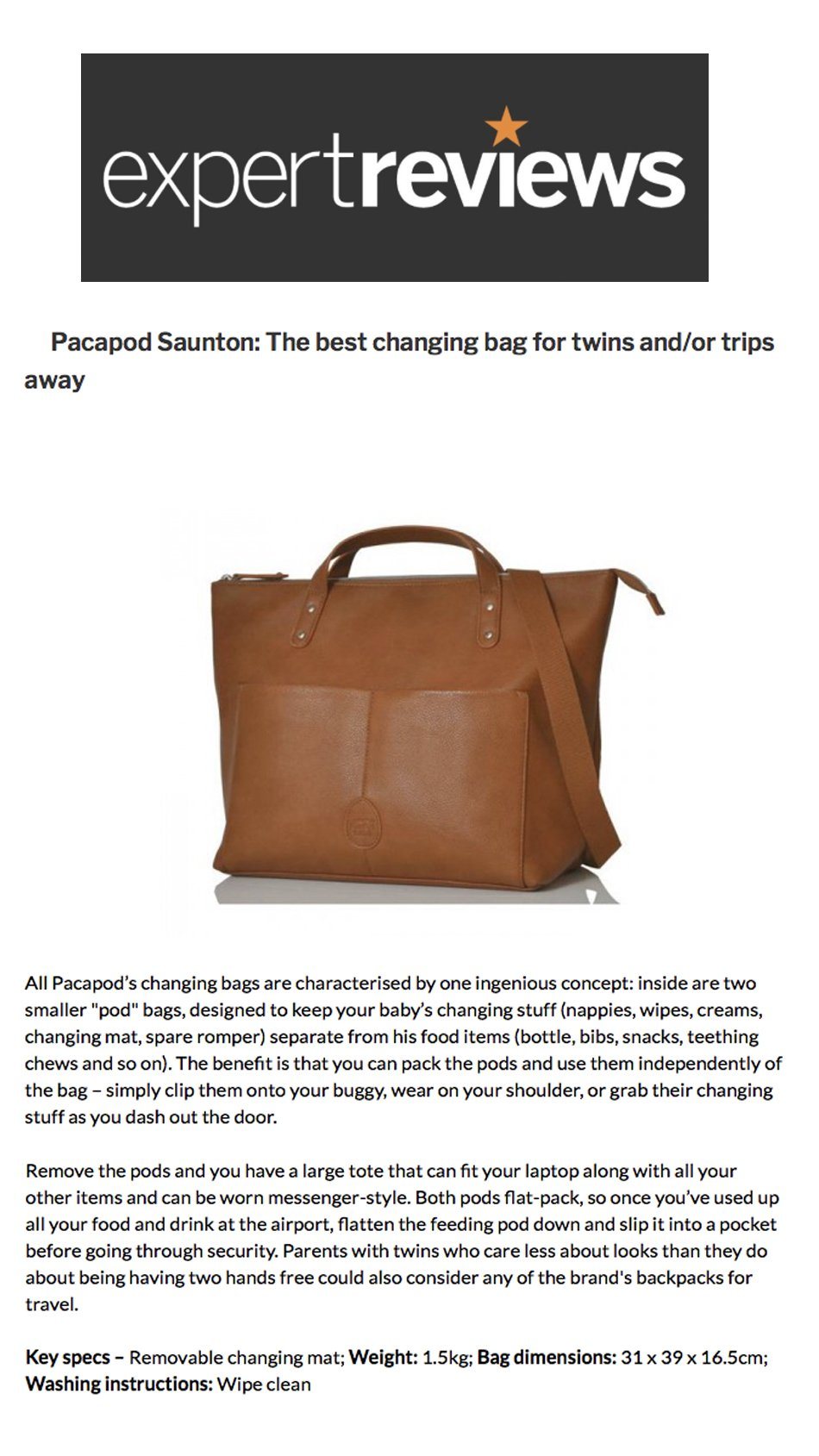 Expert Reviews - Best Changing Bag