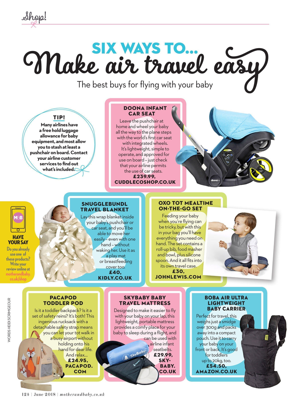 Toddler Pods feature in Mother & Baby Magazine