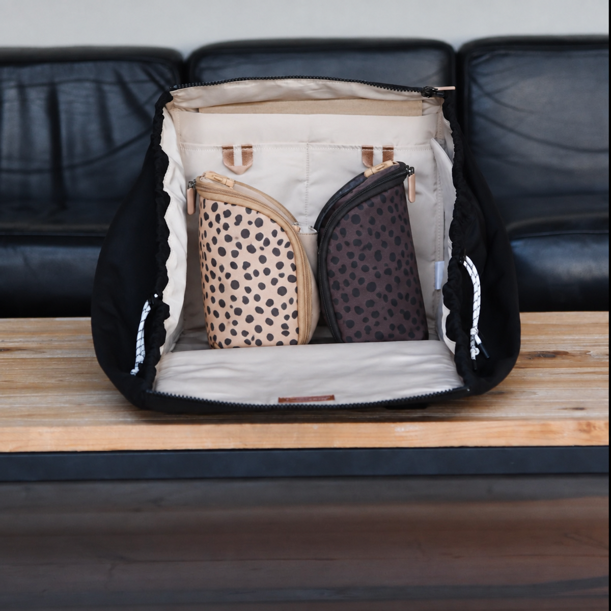 JacaPod Tote x3 pods & muslin sesame (L) Dalmatian