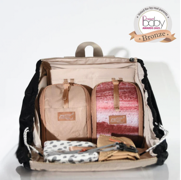 JacaPod Tote x2 pods, mat & muslin sesame (L) - PacaPod