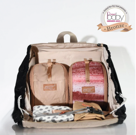 JacaPod Tote x2 pods, mat & muslin sesame (L) - PacaPod