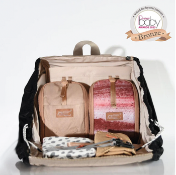 JacaPod Tote x2 pods, mat & muslin sesame (L)