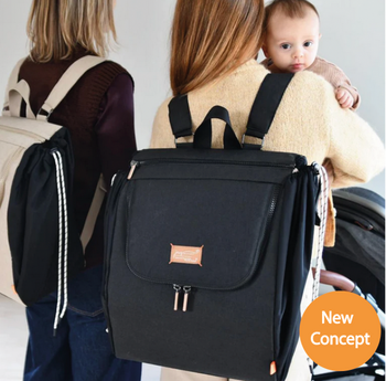 JacaPod Backpack x3 pods, mat & muslin charcoal (L)