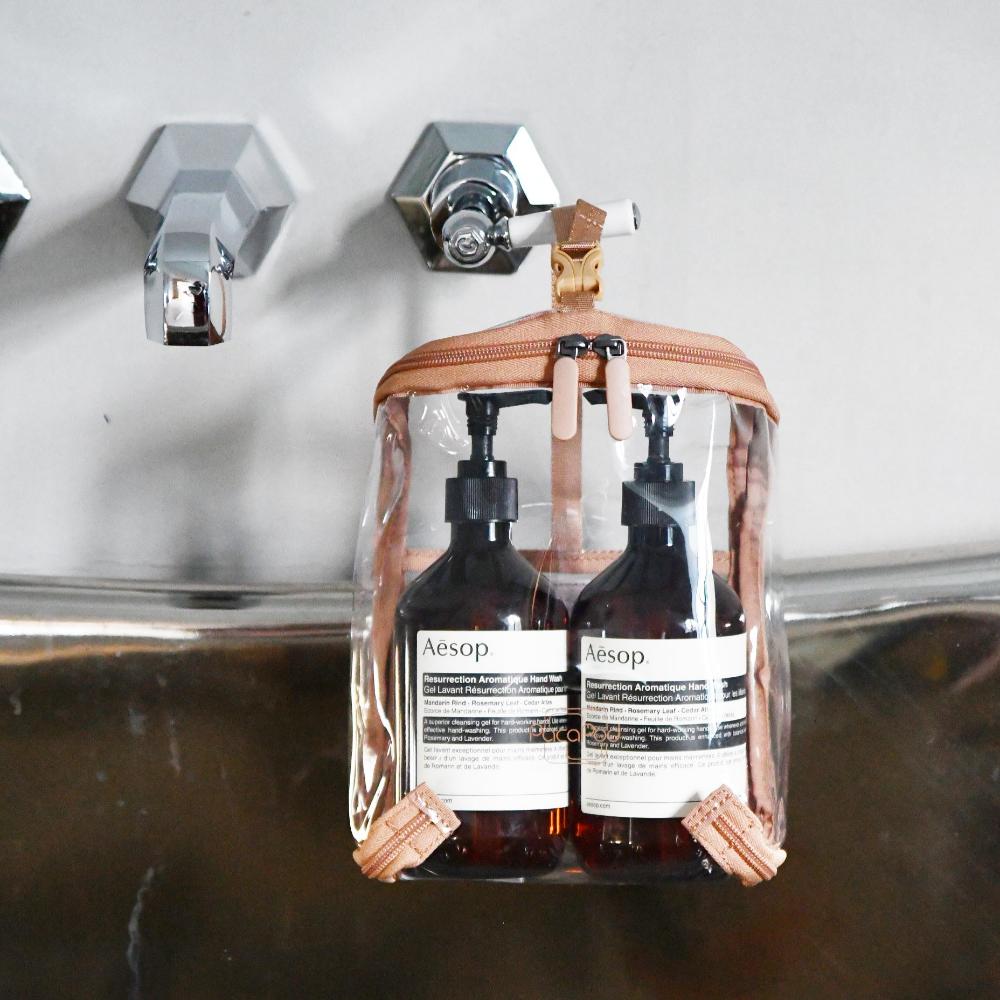 illuminate pod in blush with contents in bathtub