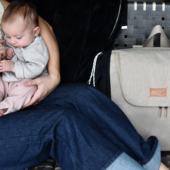 JacaPod Backpack x2 pods, mat & muslin sesame (L) - PacaPod