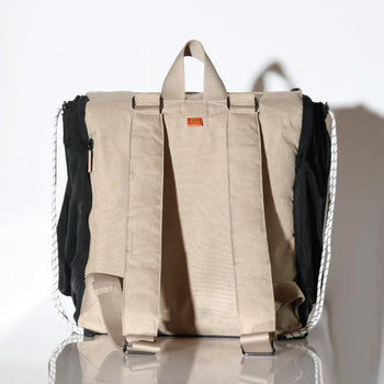 JacaPod Backpack x3 pods, mat & muslin sesame (L) - PacaPod