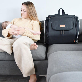 JacaPod Backpack x2 pods, mat & muslin charcoal (L)