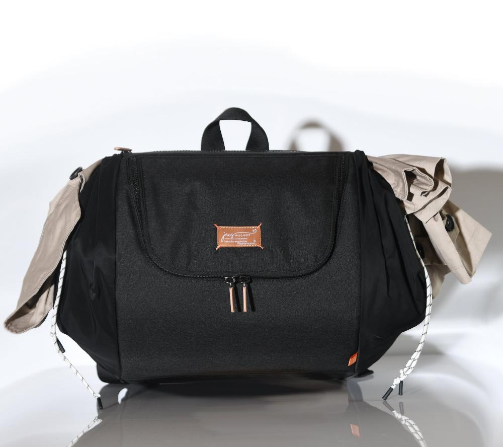 jacapod backpack with coat on top