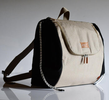 JacaPod Backpack x3 pods, mat & muslin sesame (L) - PacaPod