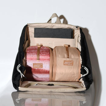 JacaPod Backpack x3 pods, mat & muslin sesame (L)