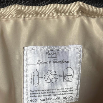 JacaPod Tote x2 pods, mat & muslin charcoal (L) - PacaPod