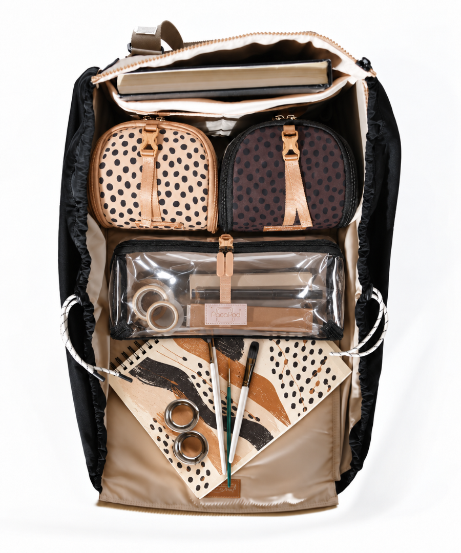 JacaPod Tote x3 pods & muslin sesame (L) Dalmatian