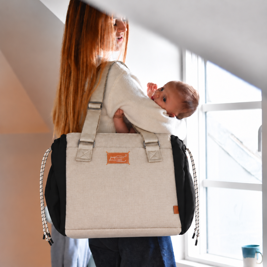 sesame tote with mother and baby changing bag