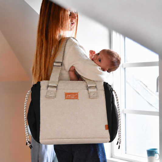 sesame tote with mother and baby changing bag