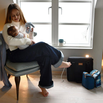 JacaPod Tote x2 pods, mat & muslin charcoal (L) - PacaPod