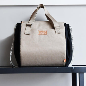 JacaPod Tote x2 pods, mat & muslin sesame (L)