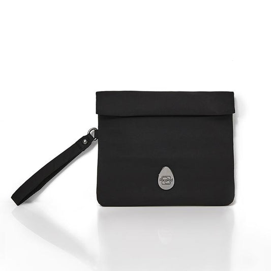 Folded Pacadry bag in black with white background