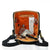 Open freedom pod showing the orange inner fabric with items inside as packing suggestions
