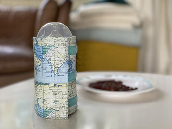 Bottle Wrap - map print (XS)