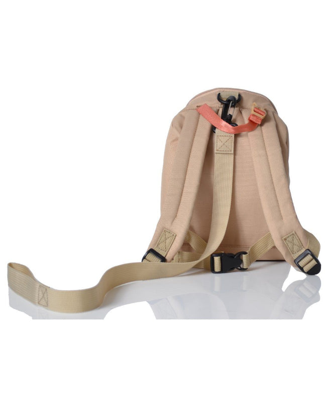 Back of the toddler pod to show the backpack straps, chest strap and safety rein